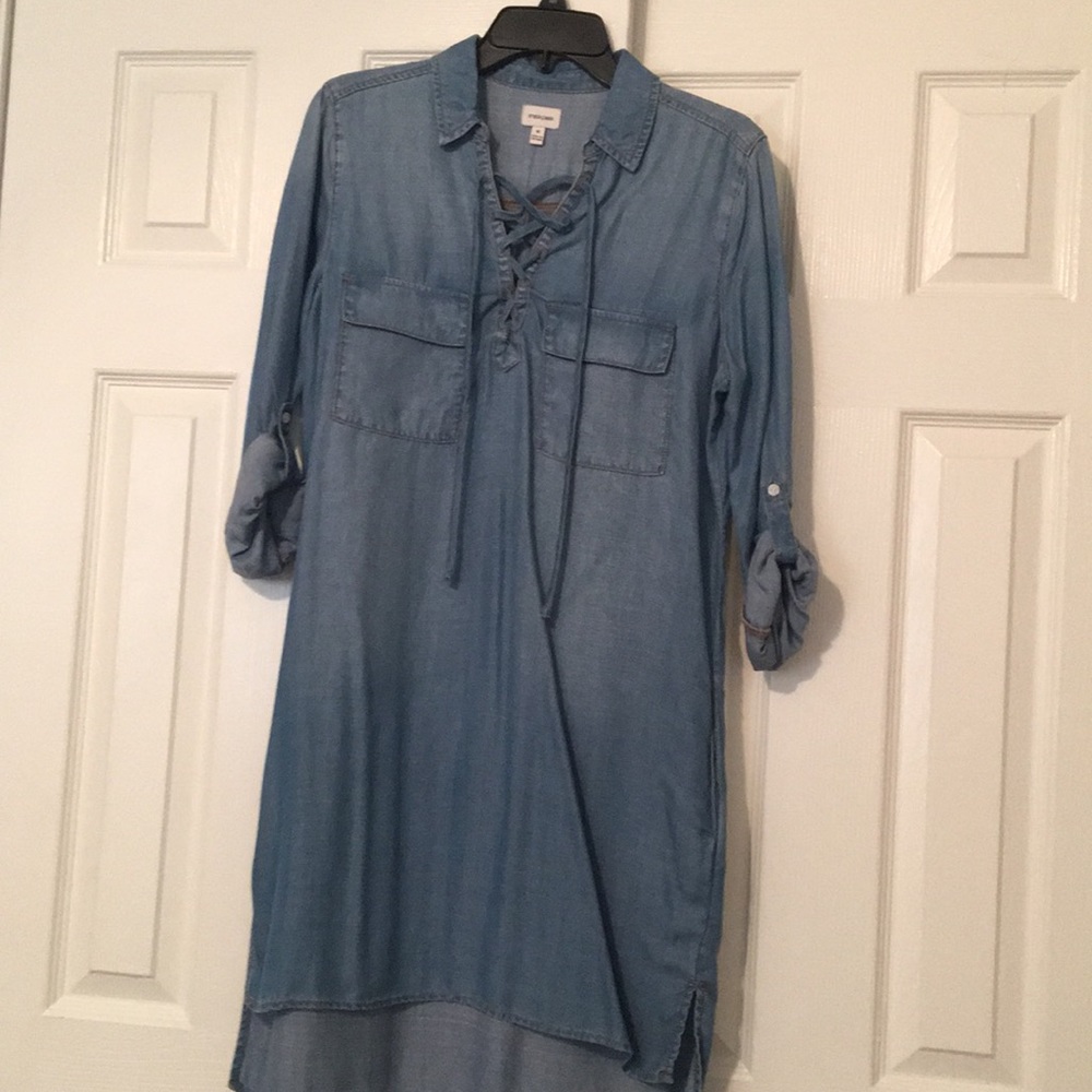 A womens medium jean lace up dress